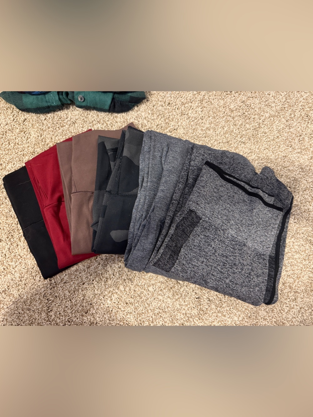 Aerie Active Leggings Bundle - Gray, Camo, Brown, Burgundy, Black